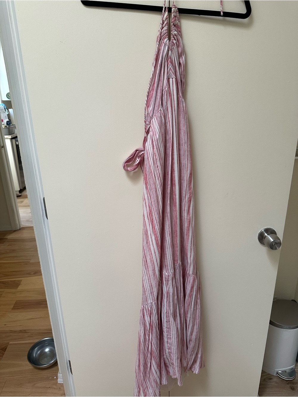 Free People Pink and White Striped Halter Maxi Dress